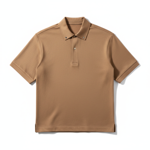 Camiseta de Hombre Premium Beige, Sólida, Transpirable, Casual, Bordada, de Punto, de Secado Rápido, Manga Corta, con Bolsillo, de Alto Rendimiento, Corte Regular, de Algodón - Product Image 1