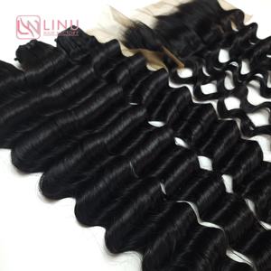 Prix d'usine-100% paquets de cheveux vietnamiens vierges bruts vague profonde couleur naturelle perruques de cheveux trame de génie - Product Image 2