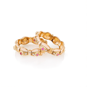 Pearl and Meenakari Openable <b>Bangles</b> <b>Set</b> by Pota Stone - Product Image 2