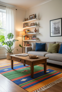 Alfombra/alfombra de pasillo de algodón afelpado floral moderno, reversible, lavable y hecho a mano para ejercicio, viajes y uso doméstico - Product Image 4