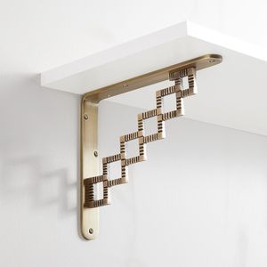 Elegant Brass Shelf Bracket Designed <b>For</b> Stylish Wall <b>Shelving</b> In Modern Homes And Decorative Interiors - Product Image 3