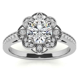Bague en Moissanite en Argent Sterling 925 Plaqué Or Blanc, Géométrique, pour Fiançailles, Mariage, Solitaire, Promesse, Élégante pour Soirée - Product Image 1