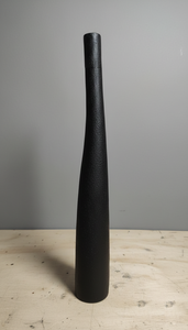 Vase à fleurs haut et fin en métal moulé noir mat, style nordique, pour centre de table de mariage - Product Image 2