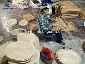 Bandeja decorativa de ratán 2025 de Vietnam, tejida a mano con incrustaciones de perlas madre para decoración de baño, precio - Product Image 5