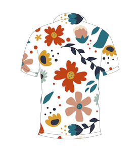 เสื้อโปโลผู้ชายสีขาวพิมพ์ลายดอกไม้สไตล์เรโทรแขนสั้นลำลองแฟชั่นฤดูร้อน - Product Image 2