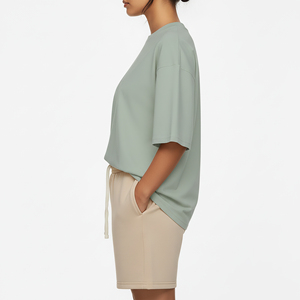 Custom Made Best Quality 100% Women's short <b>set</b> summer Casual wear Short Sleeve Oversized breathable hip hop ladies 2 Piece <b>Set</b> - Product Image 5