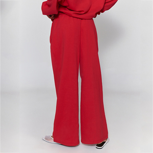 Pantalones Deportivos Anchos Rojos para Mujer, de Poliéster y Algodón, Casuales, con Logotipo Personalizado, Proveedor OEM - Product Image 2