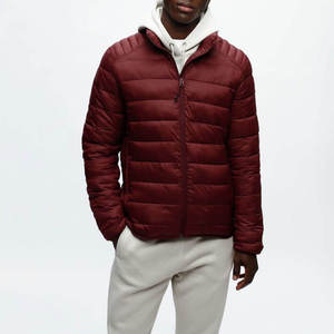 <b>Cheap</b> Price Factory Custom High Quality Men Autumn Plus Size Loose Formal Front Logo <b>Puffer</b> <b>Jacket</b> Casual Portable Stand Collar - Product Image 3