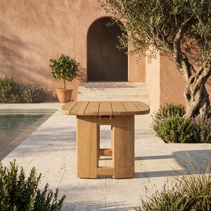 Table de jardin en teck indonésien, finition à base d'eau, vente en gros, directement de l'usine, meubles de Jepara. - Product Image 1