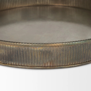 Modern <b>Iron</b> Serving Tray Ribbed Nested Food Display Platter for Catering Restaurant Home Wedding <b>Lightweight</b> Microwave Safe - Product Image 2