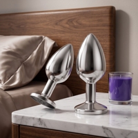 Kabelloser Ferngesteuerter Unisex Analplug mit Prostatamassagefunktion aus Metall, Wasserdicht, Silber, Erwachsenen-Unterhaltungsprodukt
