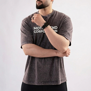 T-shirt à manches courtes pour homme Moto End Corporation, col rond, coupe classique, jersey de coton, imprimé lettres, style décontracté - Product Image 2