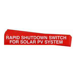 Brady Pre-Printed Solar Shutdown Switch <b>Labels</b> Durable Waterproof Self-Adhesive for Outdoor Systems - Product Image 3