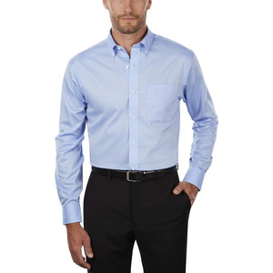 Chemise habillée blanche unie pour homme à manches longues en coton premium, coupe classique, respirante – Vente en gros de chemises habillées pour homme - Product Image 3