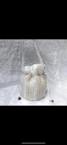White Beaded Pearl Potli <b>Bag</b> Ladies Embroidered Clutch Handbag Pure Cotton Lining Braided Handle Drawstring Evening <b>Purse</b> <b>Set</b> - Product Image 5