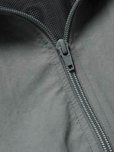 Men's Color Blocked <b>Racer</b> <b>Jacket</b> Zip Fly Stand Collar Water Resistant Polyester Outdoor Wear Regular Fit All Seasons - Product Image 3