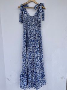 Pur coton indien bloc imprimé femmes filles imprimé Maxi robe à la mode décontracté été soirée robe de soirée bouton longue coupe - Product Image 5