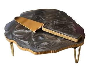 Présentoir à gâteaux rond en résine fait main pour mariages, hôtels et espaces de réception festifs – Support décoratif en résine et époxy pour pâtisseries - Product Image 2