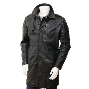 Manteau long croisé en mélange de coton premium pour homme, élégant, formel et décontracté, idéal pour l'hiver, avec ajustement ajustable - Product Image 1