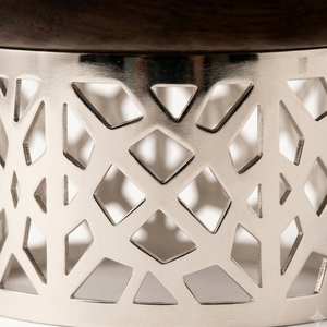 Olla para Servir con Aislamiento Térmico de Diseño Elegante, Acabado en Madera y Cromo, con Base Geométrica, para Catering de Ramadán y Eid - Product Image 3