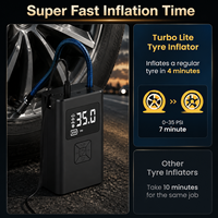 Compresseur d'air numérique portable pour pneus avec lumière LED d'urgence et arrêt automatique pour voiture, SUV, moto, vélo