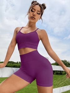 Conjunto Deportivo Transpirable Sin Costuras para Mujer, Top Deportivo con Espalda Cruzada, Compresión Ligera, Flexible y Cómodo para el Verano - Product Image 2