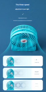 Ventilateur portatif sans pales Gongtian F95B à moteur brushless, alimenté par batterie, en plastique, pour usage extérieur, avec bouton (version étiquette rouge) - Product Image 4