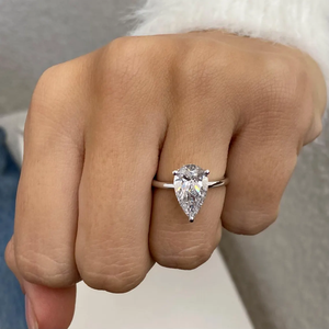 แหวนเพชรทรงลูกแพร์ IGI แบบ 3 กรงเล็บ สำหรับหมั้น เกรด D-E-F VVS-VS ทองคำ ทองคำขาว ทองชมพู เงิน สำหรับมืออาชีพ ขายส่ง B2B มีสินค้าในสต็อก - Product Image 5