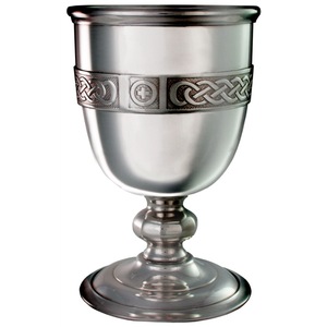 Stainless Steel <b>Goblet</b> With Embossed Celtic Design Classic Round Shape Handmade Wedding Cup - Product Image 1