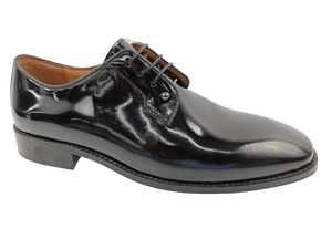 Chaussures habillées noires pour hommes en cuir de vachette, à lacets, bout pointu, pour le bureau et la carrière, couleur unie, semelle HM, toutes saisons - Product Image 1