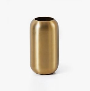Jarrón de Metal de Latón Cepillado Hecho a Mano, Recipiente Decorativo Cilíndrico Moderno, Centro de Mesa de Lujo para Sala de Estar, Decoración de Mesa - Product Image 4