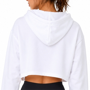 <b>Women</b>’s <b>White</b> Cropped <b>Hoodie</b> Long Sleeve Casual Pullover Relaxed Fit Everyday wear Comfort Style Crop <b>Hoodie</b> <b>For</b> <b>Women</b> - Product Image 5