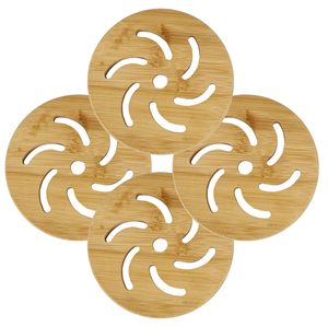 Sous-verres en bambou écologiques, sous-verres à motifs, ensemble de sous-verres en bois, style bûches, tapis pour boissons, accessoires pour la maison et la cuisine - Product Image 1