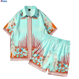 Trajes de Playa Hip Hop para Hombre, Cómodos y Transpirables, Colección de Verano, Camisa con Botones Personalizada, Pantalones Cortos de Playa + Talla Grande - Product Image 3