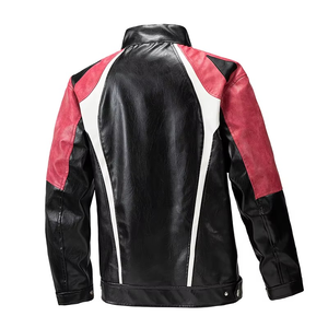 Veste en cuir pour homme de haute qualité, personnalisée, imperméable, séchage rapide, fermeture éclair, coque en coton, style bomber décontracté pour l'hiver, style motard - Product Image 2