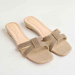 Sandalias de Tacón con Tiras de Cuentas Trenzadas Brillantes y Hermosas, Diseño Moderno, Hechas a Mano, Antideslizantes, con Suela de Cuero Genuino - Product Image 1