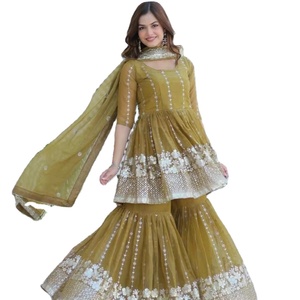 WALIMA Luxury Trendy Full Stitched Elastic Sharara Suit Modal and Silk Material for Stylish Salwar for Luxurious Occasions - Product Image 1