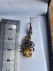 Boucles d'oreilles pendantes en citrine, bijoux en pierres précieuses faits à la main, style vintage, vente en gros pour femmes, export - Product Image 2