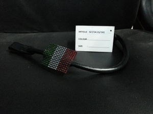 Banda de cejas de caballo de cuero genuino con cristales borrosos Producto de caballo Premium. - Product Image 2