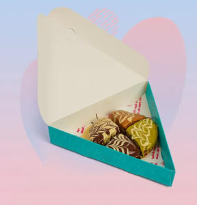 กล่องบรรจุภัณฑ์กระดาษเป็นมิตรกับสิ่งแวดล้อมสำหรับเบเกอรี่เค้กจัดเลี้ยงมินิเบอร์เกอร์ครัวซองต์เครปสามเหลี่ยมออกแบบลายนูนซูชิ - Product Image 3