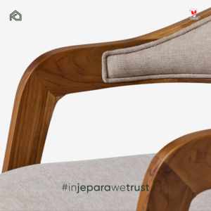 Syailendra Premium Cozy Upholstered Teak Wood Cushioned <b>Dining</b> <b>Chair</b> Armchair for Fine <b>Dining</b> Bistro Resort Jepara Indonesia - Product Image 4
