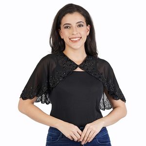 Ponchos/Capes/Envolturas de Georgette Bordados a Mano con Cuentas para Mujer - Product Image 1