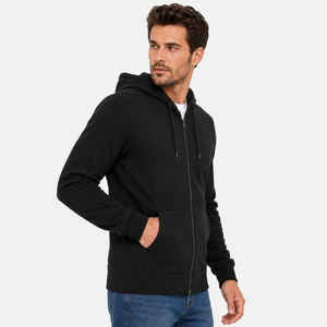 Stylish mens zipper <b>hoodie</b> with practical comfort focused design suitable for casual outings travel <b>workouts</b> and layered fashion - Product Image 3