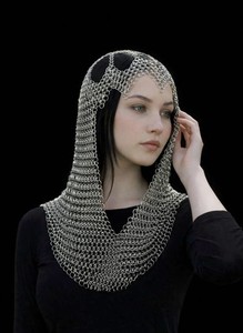 Venta al por mayor de cascos de malla de acero dulce pulido, armadura medieval, cubrecabezas para disfraz renacentista, accesorio con logotipo personalizado OEM - Product Image 2