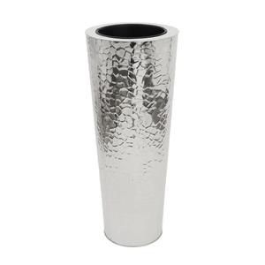 Pot de fleurs en aluminium finition argentée, designs personnalisables faits à la main, vases en métal, technique de moulage à la main, vase à fleurs pour salon - Product Image 2