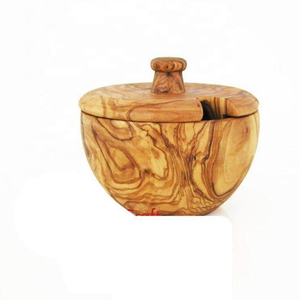 Pot à sucre élégant en bois naturel fait main, style rustique, pour herbes et épices, par blossom craft india - Product Image 3