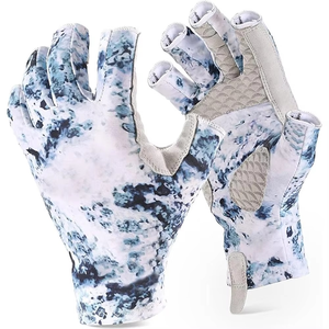 Custom Wholesale Sun Protection Non-Slip Fingerless Sailing Gloves Hook Loop Closure Men Fly Fishing Gear Geo Brother - Product Image 4