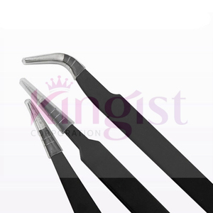 Custom 4-Piece Stainless Steel Handmade Eyebrow Makeup <b>Tool</b> Kit with Curved Slanted Pointed Eyelash Tweezers Set - Product Image 2