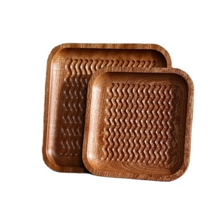 Utensilios de cocina decorativos de madera de mango cónico cuadrado Bandeja pulida de lujo de mesa de nuevo diseño - Product Image 1