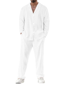 Ensemble de costume noir uni pour homme, élégant et décontracté, en polyester tissé, deux pièces, pour l'automne, ensemble deux pièces tendance pour homme, de qualité supérieure, assorti - Product Image 2